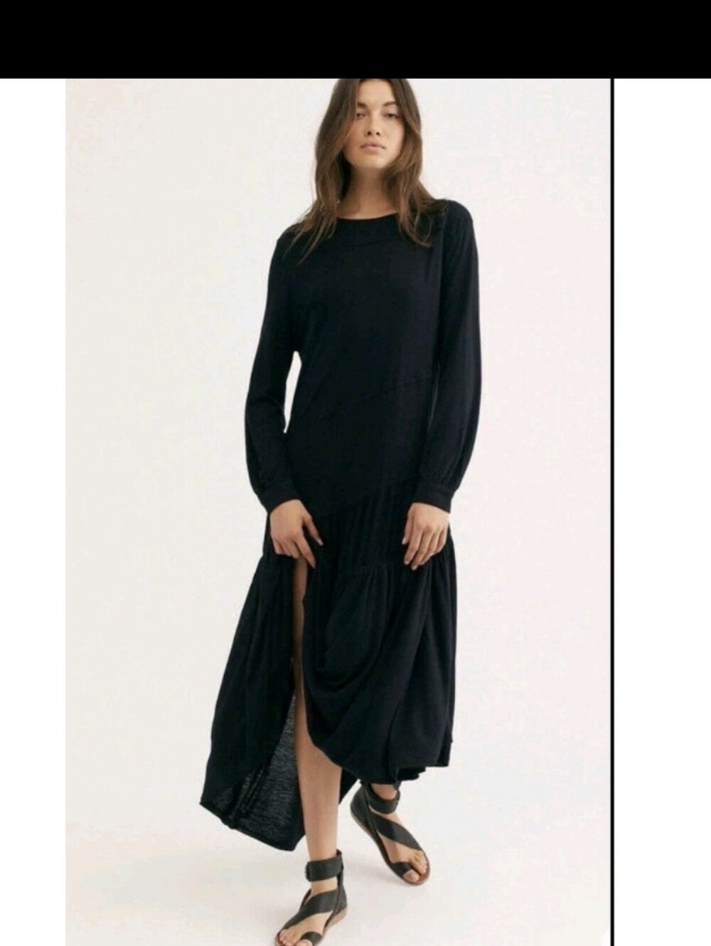 Free People Jilly Midi Dress Black Size L Beach
